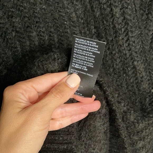 NWT Free People Black Thick Knit Crewneck Sweater - Picture 10 of 10